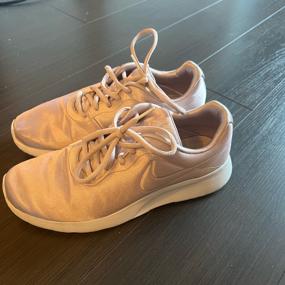Light pink satin Nikes